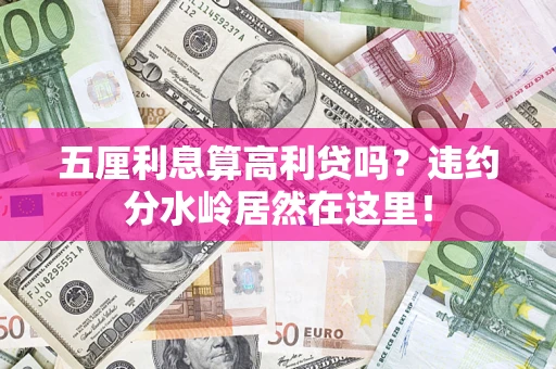 济南五厘利息算高利贷吗？违约分水岭居然在这里！