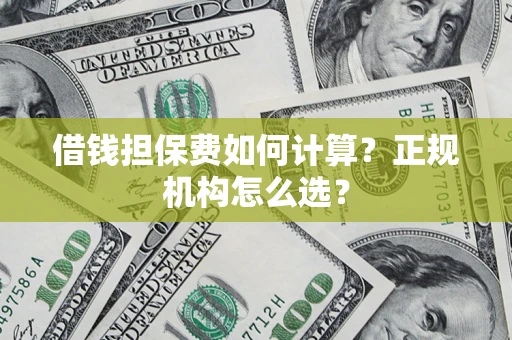 济南借钱担保费如何计算？正规机构怎么选？