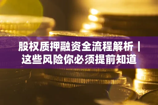 济南股权质押融资全流程解析｜这些风险你必须提前知道