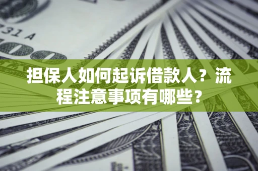济南担保人如何起诉借款人？流程注意事项有哪些？